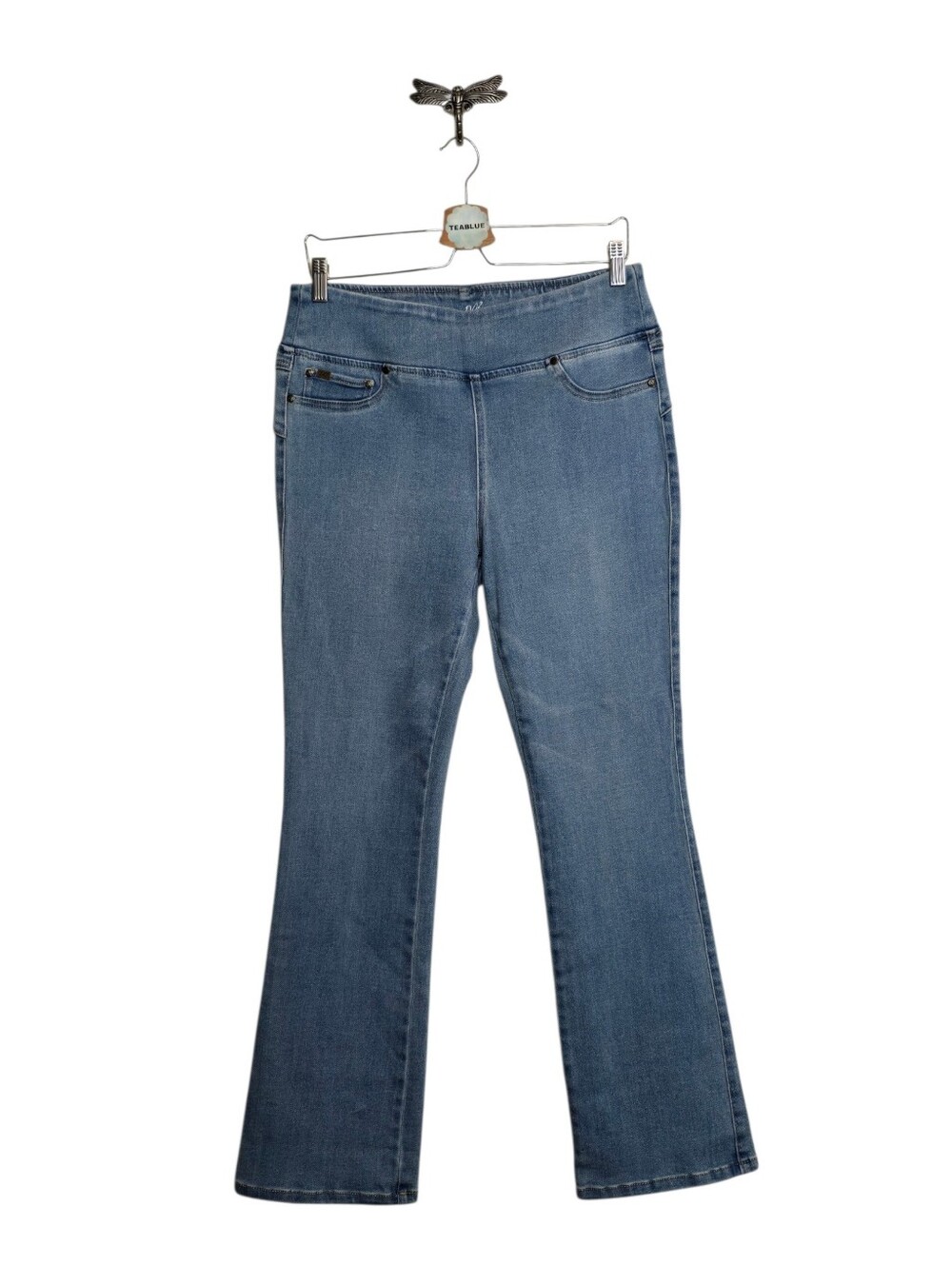 DG2 by Diane Gilman Pull-On Bootcut Jeans Women's Stretch Deninim M